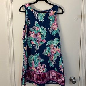 Lilly Pulitzer Donna Romper In Inky Navy Peanut Gallery Engineered Romper